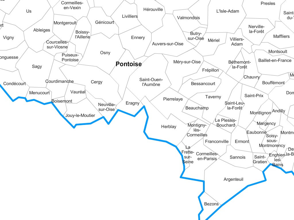 Carte zone d'intervention vidange fosse septique Val-d’Oise 95