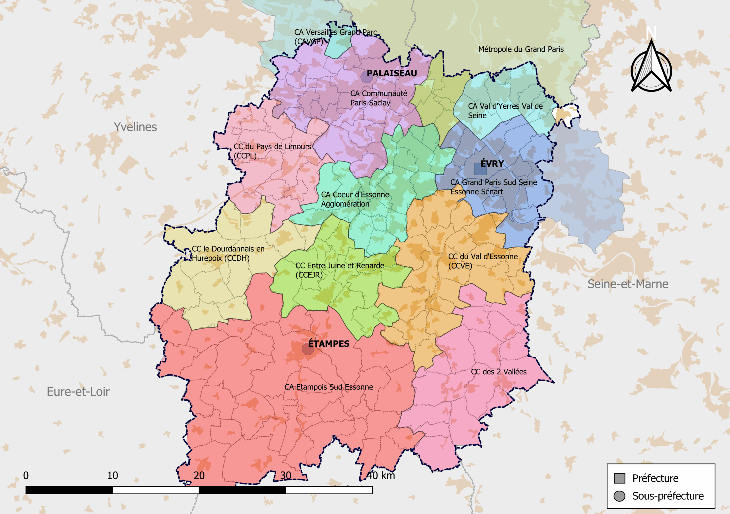 Carte zone d'intervention vidange fosse septique Essonne 91